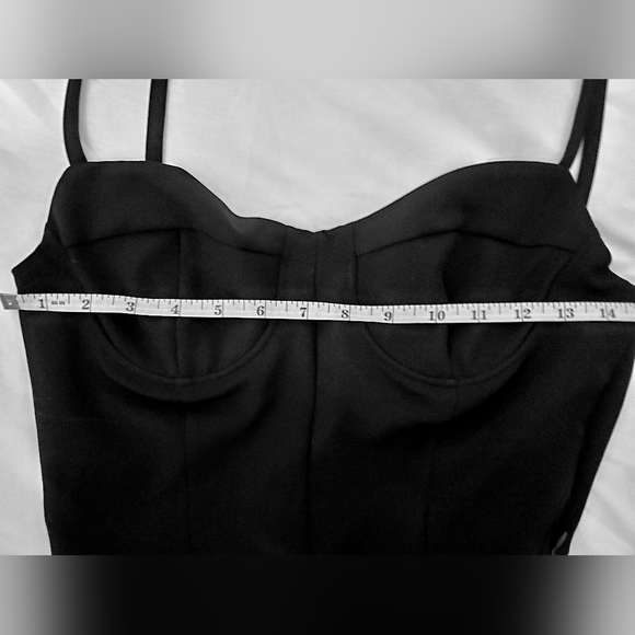 Zara Black Corset Top with Chain Detail Size Small NWT - Picture 4 of 8